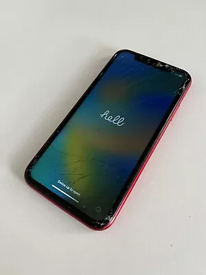 AT&T Apple IPhone XR 128GB A1984 Product Red BAD As Is Read Cracked C7 • $50