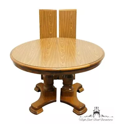 RICHARDSON BROTHERS Oak Rustic Country French 47  Round Double Pedestal Dinin... • $413.59