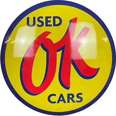 Chevrolet OK Used Cars Dome Sign 15  Round Metal Sign Vintage Chevy Advertising • $29.99