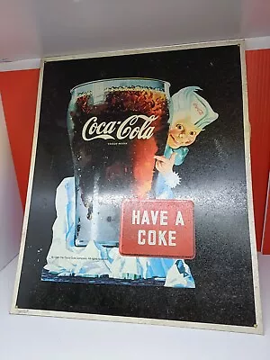 Metal Coca Cola Sign 1995 Have A Coke Elf Boy Advertisement Americana Wall... • $40