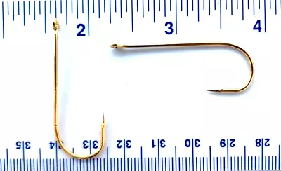 100 Matzuo 105040 Gold Aberdeen Fish Hooks Size 1/0 • $12.99