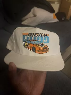 Vintage RICKY RUDD Snapback Hat Trucker All  White Mesh NASCAR • $30