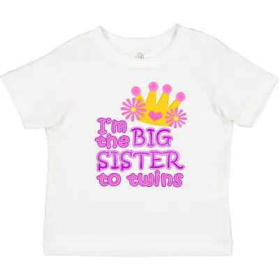 Inktastic I'm The Big Sister To Twins. Baby T-Shirt Pink Crown Infant Tees Gift • $13.99