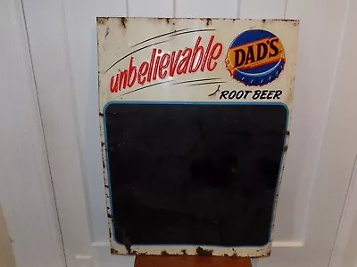 Vintage Dad’s Root Beer Unbelievable Chalkboard Metal Sign • $140