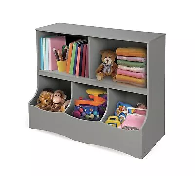 Multi-Bin Toy Storage Organizer And Book Shelf For Kids - White • $54.19
