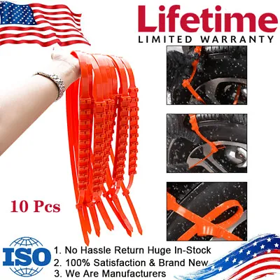 10Pcs Winter Snow Mud Anti-skid Tire Chains Universal For Car Traction Emergency • $32.53