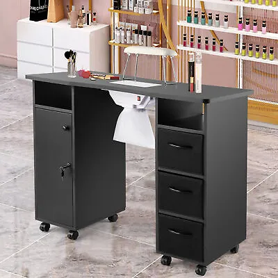 Manicure Nail Table Rolling Station Desk Spa Beauty Salon Equipment+Wrist Pad • $189.99