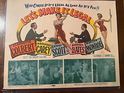 LET’S MAKE IT EASY MARILYN MONROE Original Lobby Card TITLE CARD (#1) 1951 Film • $149