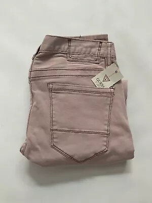 G By Guess Men's Pastel Moto Modern Skinny Stretch Jeans Pink Wash Size 31 • $34.99