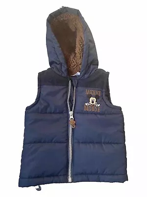 Disney Baby Blue Gilet/bodywarmer Coat 6-9 Months Puffer Jacket • £1.99