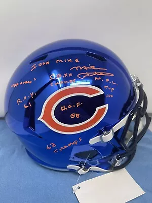 Mike Ditka Signed & Inscribed Stat Bears Chrome Full Size Helmet Beckett RARE • $999.99