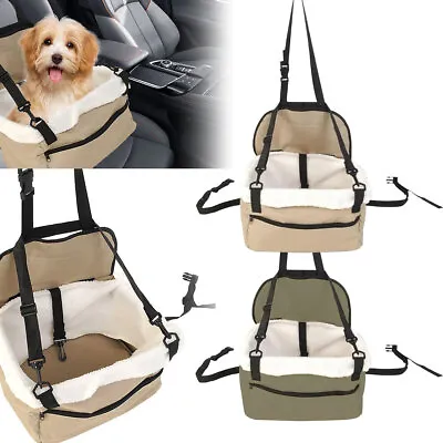 Pet Car Carrier Bed With Safety Belt For Dog/Cat Puppy/Travel Booster Seat NEW • £7.99