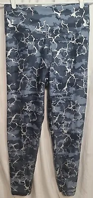 Marika Womens Legging Pants Gray⁸ Camo High Rise Full Length Sheer Panel • $11.98