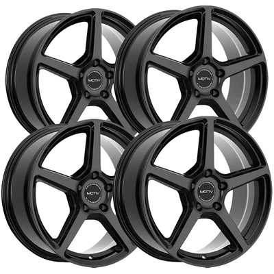 $811.96 • Buy (Set Of 4) Motiv 433B 18x7.5 5x112 +40mm Gloss Black Wheels Rims 18  Inch