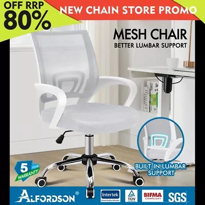 ALFORDSON Mesh Office Chair Executive Gaming Computer Racing Work Seat White • $70.79