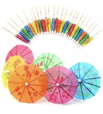 Cocktail Umbrellas Tropical Drink Paper Umbrella For Party Food Drink Decoration • £2.99