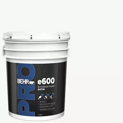 NEW White Satin 5 GAL  Enamel Exterior Paint Acrylic Stucco Masonry Concrete • $141.88