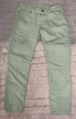 GAP 1969 ALWAYS SKINNY Womens Size 26/2R Mint Green Mid Rise Jeans Denim Pants • $9.99