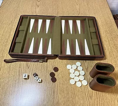 Vintage Travel Backgammon Game-MISSING PIECES- By Skor Mor-9  X 7  X 1  • $19.95