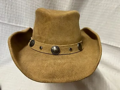 MinneTonka Genuine Leather The Outback Buffalo NickeL Hat Size Medium • $15