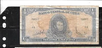 Chile #134a 1975 1/2 Scudos Vg Circulated Old Banknote Paper Money Currency • $0.85