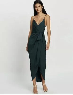 Shona Joy Size 12 Teal Coloured  Tie Front Cocktail Dress. • $99