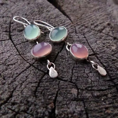 Gorgeous Women 925 Silver Moonstone Ear Dangle Drop Earrings Party Jewelry Gift • $2.09