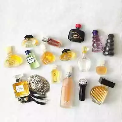 Mini Perfume Bottles Lot Splash Vintage 80s 90s Chanel 19 Gucci No 3 Miniatures • $163.99