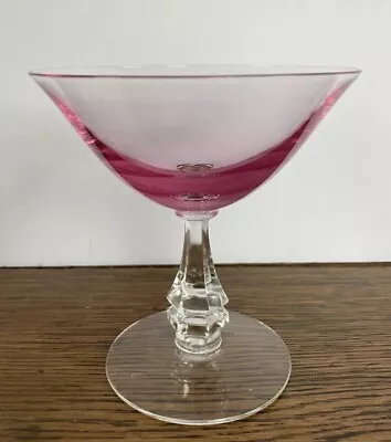 One Tiffin Franciscan Wistaria Pink Bowl/Clear Stem Champagne Coupe Sherbet MINT • $15