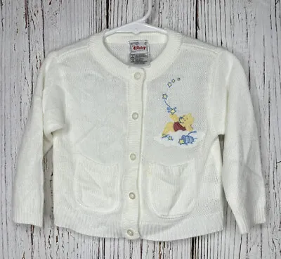 Classic Pooh Sweater  9 Month White EUC Acrylic Vintage Disney Store • $20