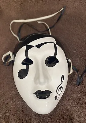 Pre Owned Ceramic Vintage Unique Shafford Face Mask Black/White Music Notes • $28