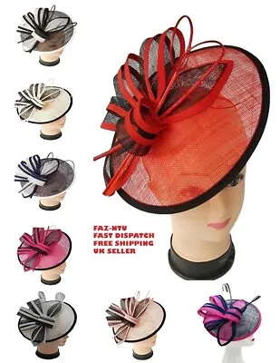 £16.99 • Buy Women's Fascinator Headband Clip Round Hat Weddings Ladies Day Races Royal Ascot