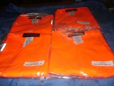 4  X-treme Orange  Solid Vest Silver Reflective Tape Safety Small  Med Lot NEW  • $21.24