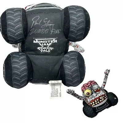 Monster Jam Truckin Pals Zombie Truck Plush Stuffed Toy Pillow Autograph Paul S. • $14.96