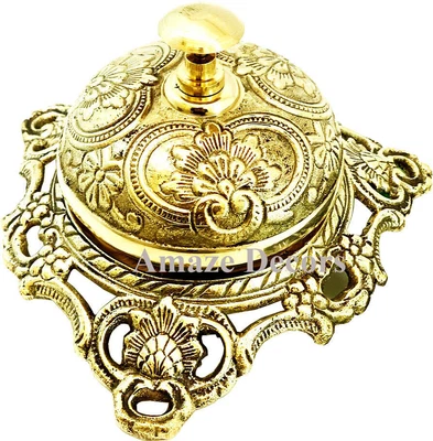 £44.39 • Buy Polished Brass Ornate School Teachers Desk Bell Sales Service Hotel Counter Bell