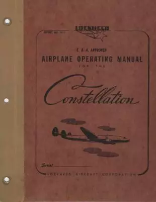 1946/49 Constellation Model 49-46 Caa Pilots Manual Aircraft Flight Handbook-cd • $29.99