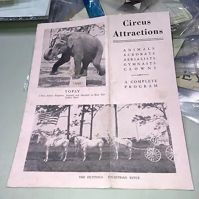 Vintage Circus Program (Ringling Brothers) The Duttons Riding Act Elephant Clown • $20