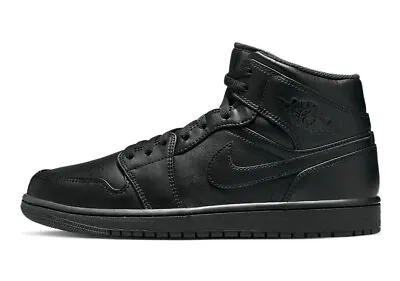 Men's Jordan 1 Mid Black/Black-Black (554724 093) • $129.95