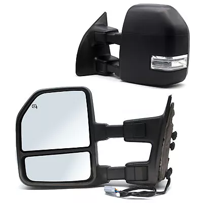 Pair Tow Mirrors For 99-07 Ford F-250 F-350 F-450 Super Duty Power Heated Signal • $197.63