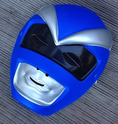 VINTAGE Robot Power Ranger Look Blue HALLOWEEN MASK Mint Shape Plastic Style • $11.95