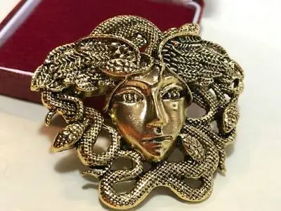£12.95 • Buy Large Vintage Style Jewellery Gold Tone MEDUSA Snake Lady Statement BROOCH Pin