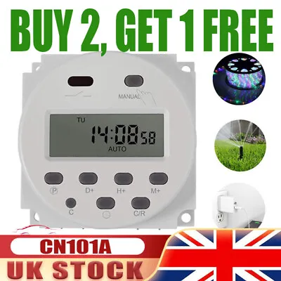 CN101A DC 12V Mini LCD Digital LCD Power Weekly Programmable Timer Relay Switch • £9.92