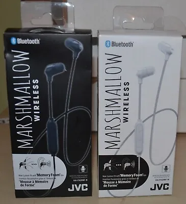 JVC Marshmallow HA-FX29BT Wireless In-Ear Headphones Black White Bluetooth New • $12.99