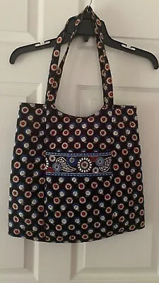 Vera Bradley Tote In  Night Owl  With Outside Pocket Snap Closure 2 Strap Handle • $19