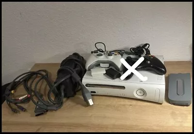 Xbox 360 Arcade White Console With Cables + 1 Controller TESTED READ DESCRIPTION • $49.99