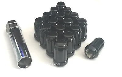 20 Black Mustang Lug Nuts | 6 Spline Tuner | 1/2 -20 | + Key | 5x4.5 Lightweight • $21.99