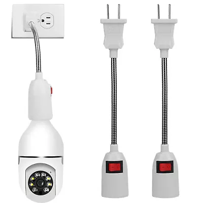 US Plug E27 Bulb Extension Light Socket Extender Adapter Converter On/Off Switch • $9.26