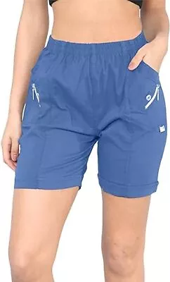 Women's Cherry Berry Capri Shorts Ladies Elasticated Waist Stretchy Summer Pants • £11.99
