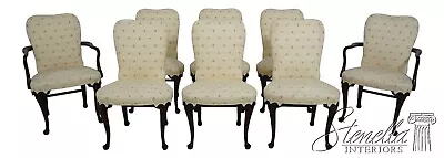 L63507EC: Set Of 8 George III Mahogany Upholstered Dining Room Chairs • $2095