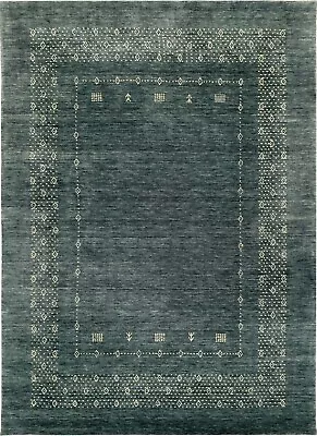 Anthracite Grey Carpet 100% Wool 170x240 Cm Hand Woven Gabbeh Oriental Carpet • £229.67